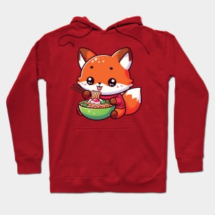 Fox eating ramen Hoodie